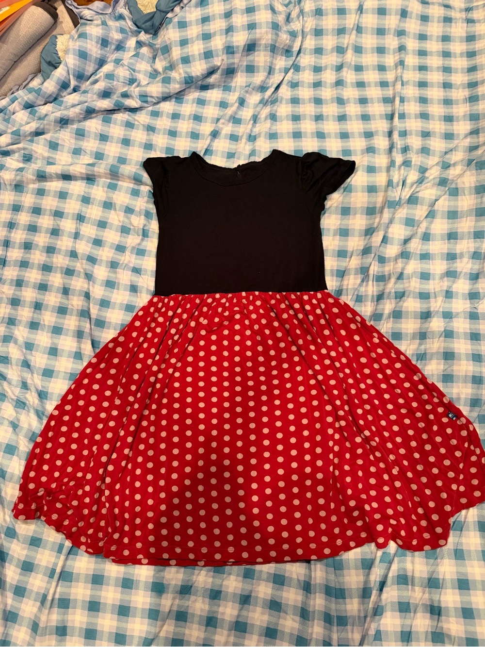 Kickee Pants Black Top Red Polka Dot Skirt Girls Dress
